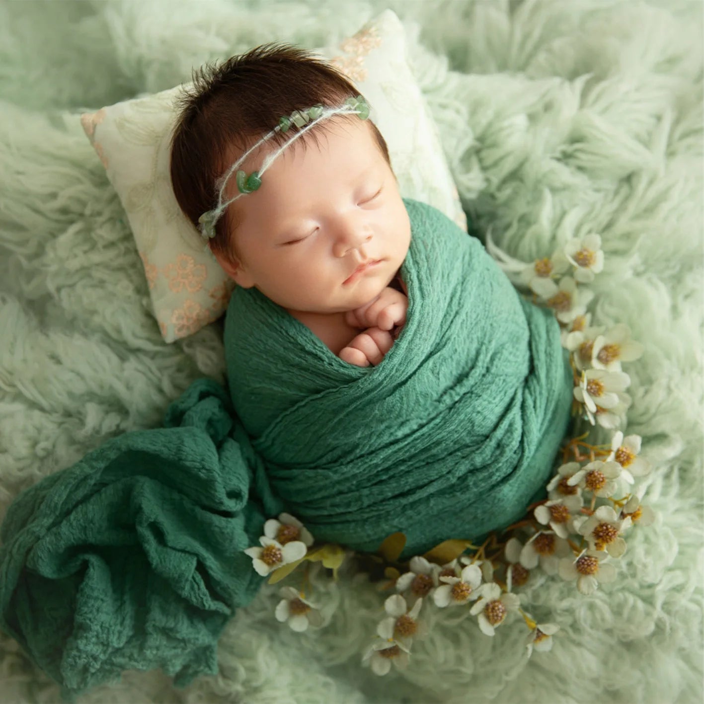Newborn Photography Props Soft High Stretchable Cotton Seersucker Wrap Baby Posing Aid Photoshoot Props Babies Photo Accessories