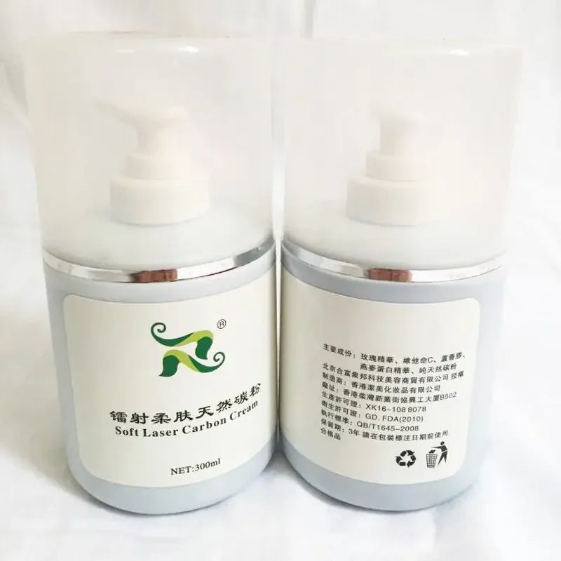 300ml Soft Laser Black Doll Carbon Cream Laser Powder Carbon Gel for Nd Yag Laser Skin Rejuvenation Treatment