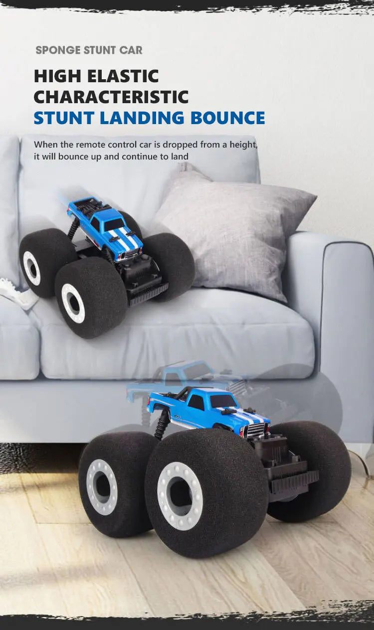 RC Car Stunt Drift Soft Big Sponge Tires Buggy Vehicle Model Radio Controlled Machine Remote Control Toys For Boys Gifts Indoor