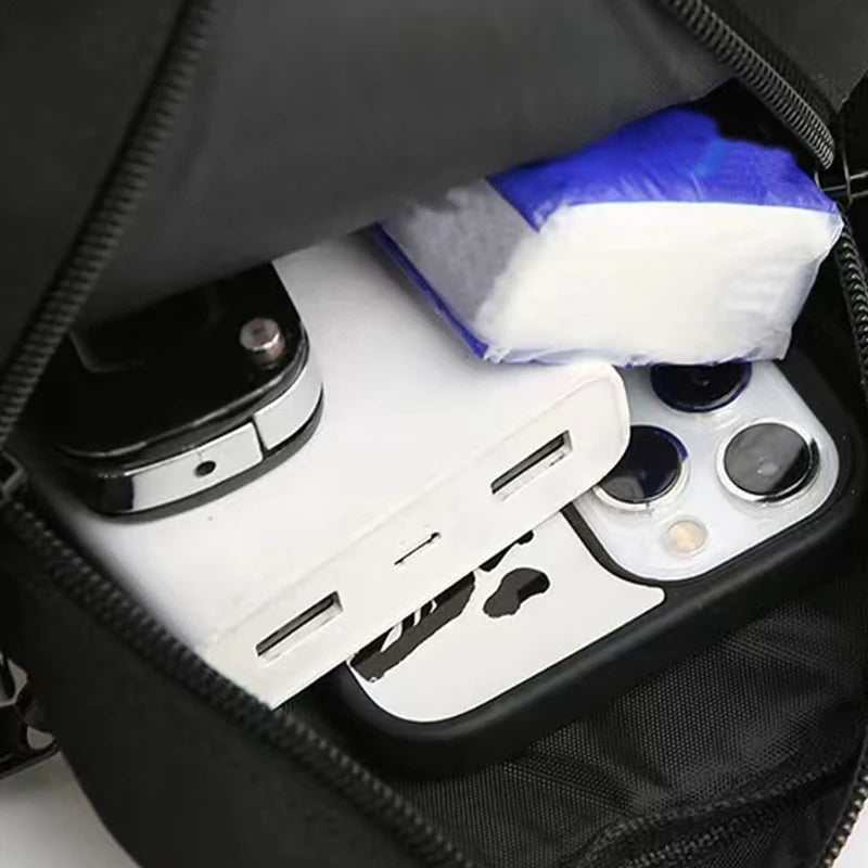 Men's Bag, Available in Single Shoulder or Cross-Body Design, Suitable for Daily Use during School Made of Nylon Material