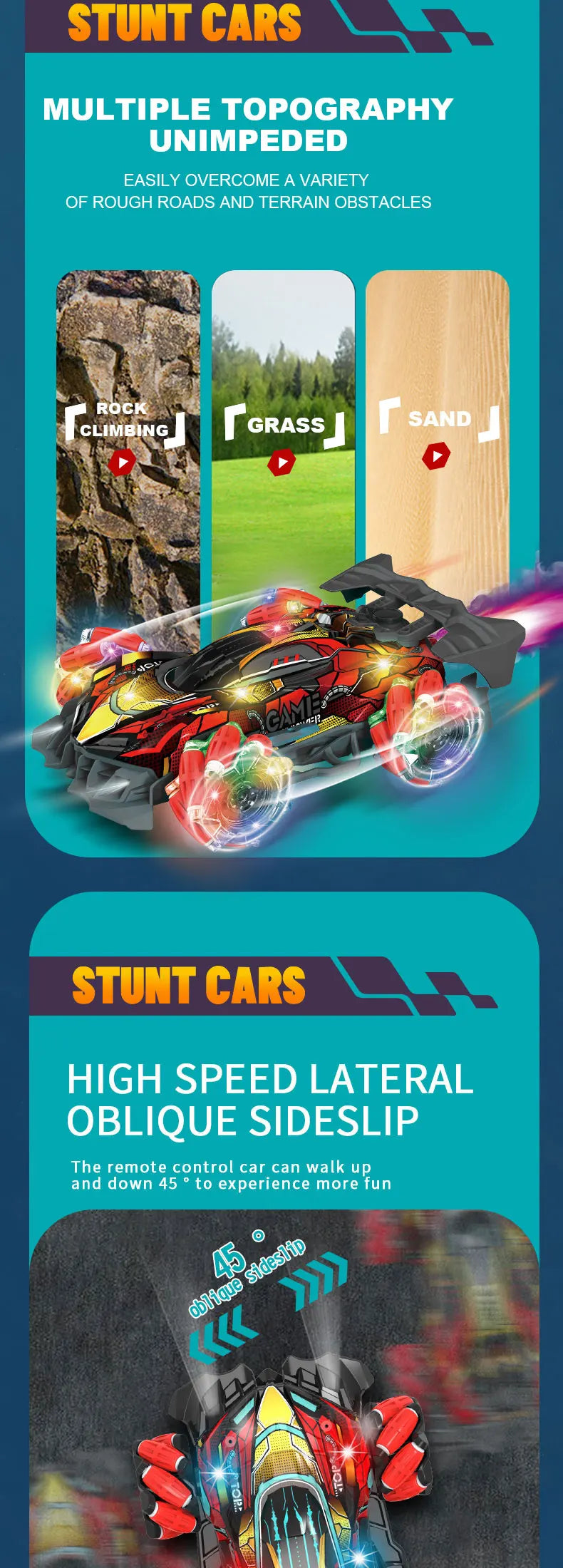 NEW F1 Drift RC Car with LED Light Wheel Music 2.4G Glove Gesture Wireless Remote Control Electrospray Stunt Car  4WD Toys