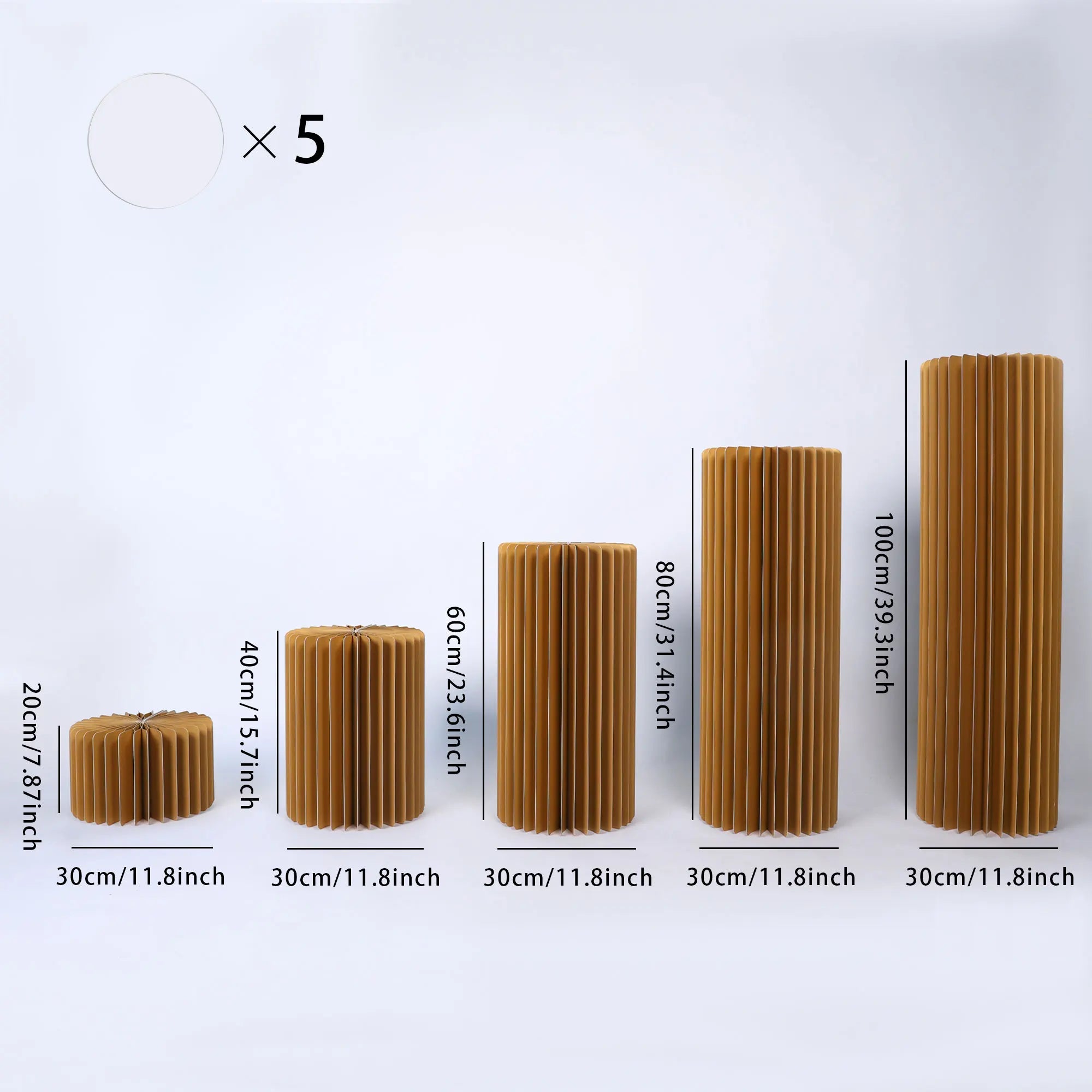 Sturdy Cardboard Column with Clear Acrylic Plate Reusable Cylinder Stands for Party,Cake Stand Pillar for Birthday Dessert Cake