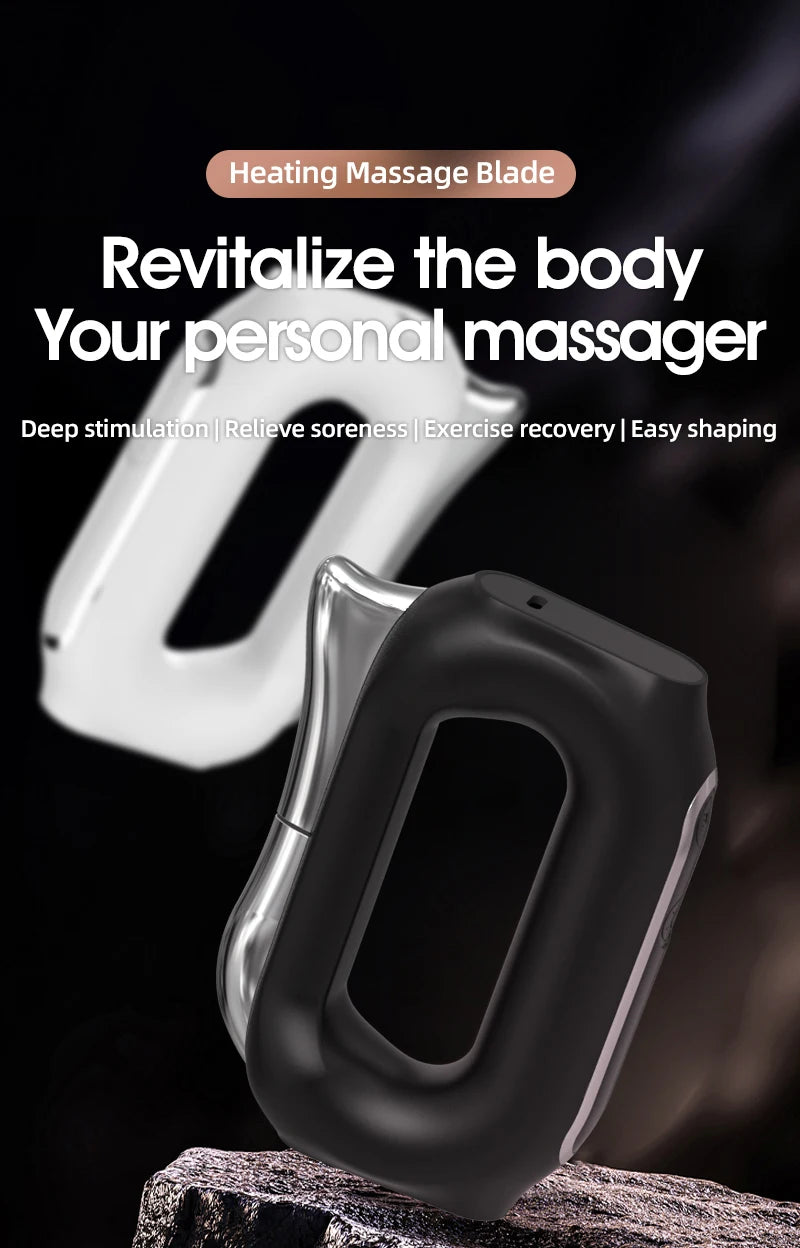 Electric Heating Fascia Massager Body Scraping Microcurrent Vibration Muscle Relaxation Body Lifting Guasha Massage Knife