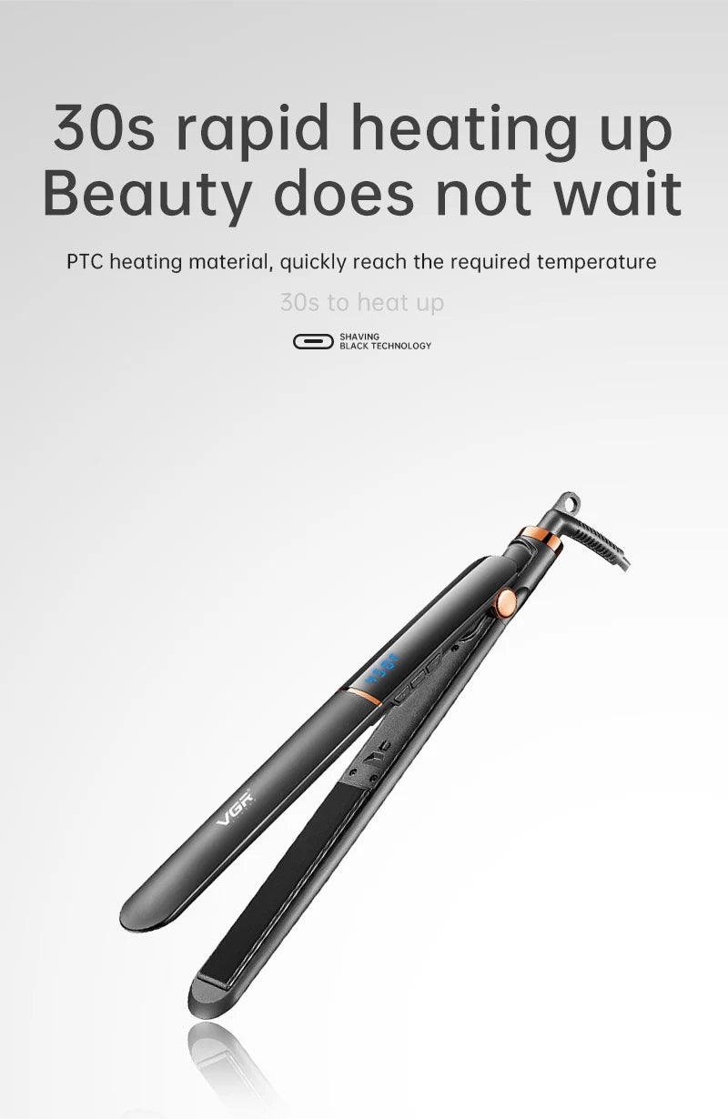 VGR Electric Hair Brushes Ceramics Curling Iron Black Dryer And Straightening Brush Hair Styling Brush 45