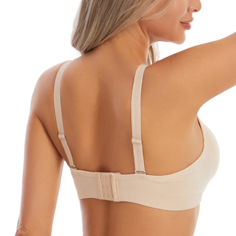 New Wireless Front Open Nursing Bra Soft Lace Breathable Seamless Maternity Breastfeeding Bras Maternal Support For Pregnant