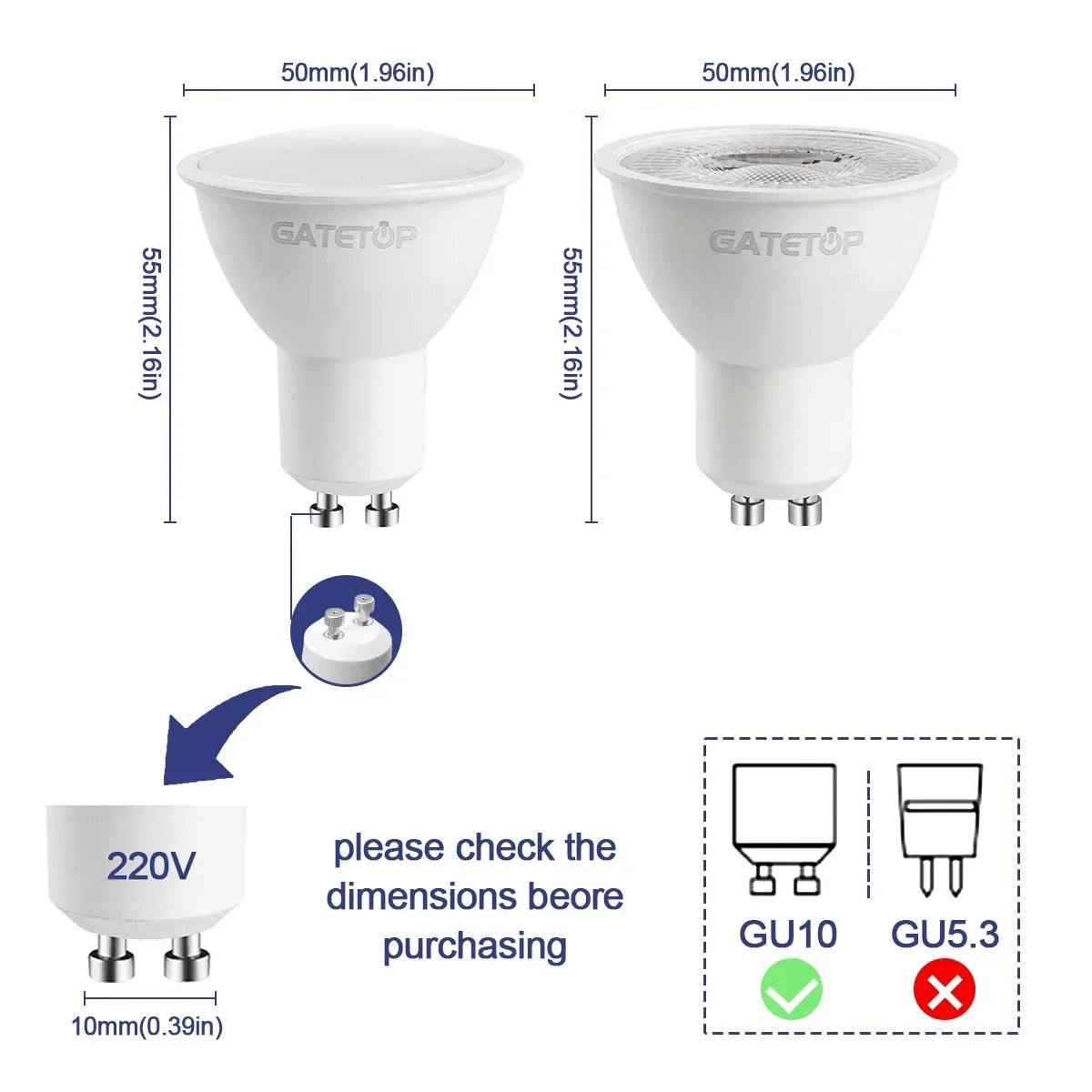 10 Pack Focos Gu10 SpotlightLampara 220V Lled Bulb  Wholesale 9W White Warm 3000k 6000K suitable for Home Commercial Buildings