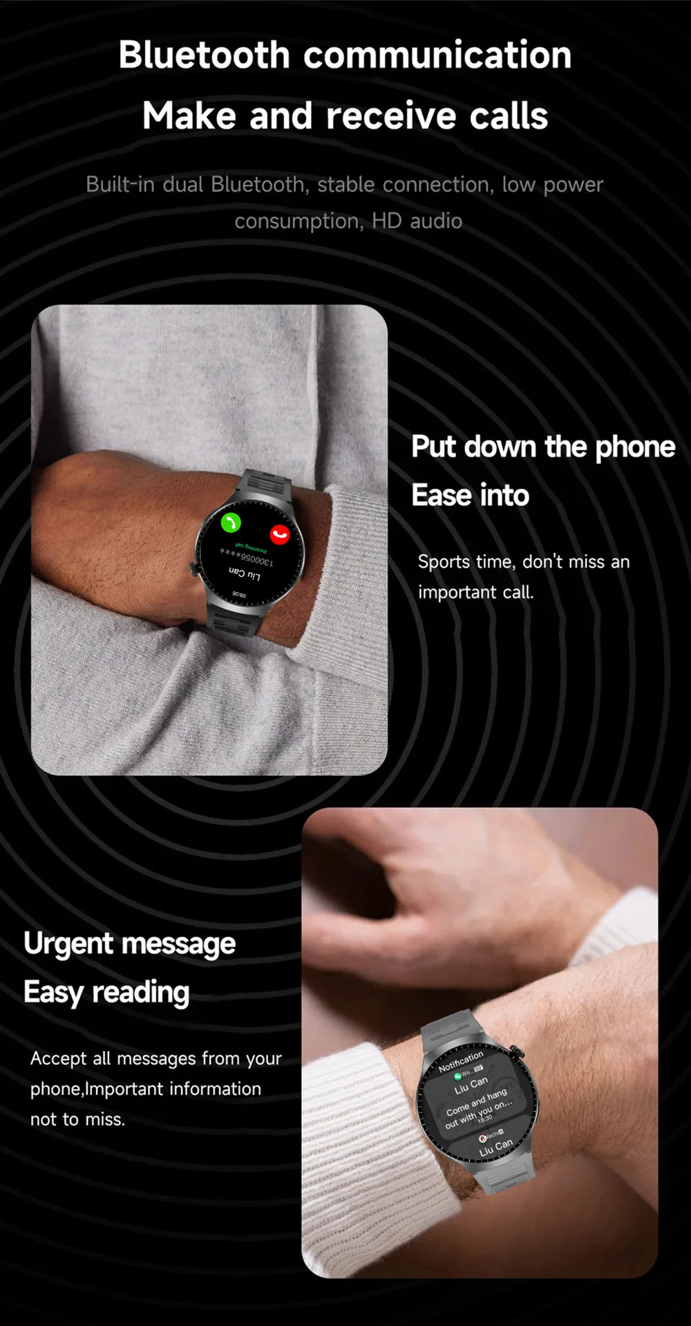 LAXASFIT 2025 New Men's Smart Watch HD Screen Heart Rate Bluetooth Call NFC Smartwatch For Men Women Holiday Gifts