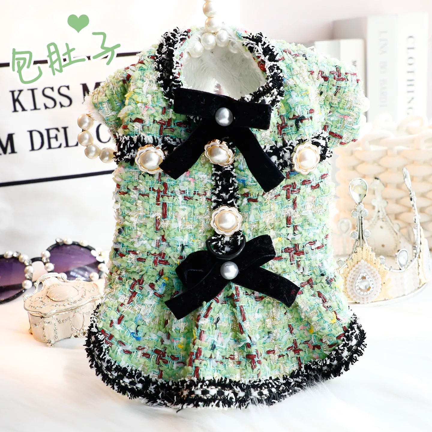 NEW Winter Cat Dog Dress Luxury Princess Wedding Puppy Costume Pomeranian Poodle Schnauzer Doggie Apparel Dresses with Dog Bag