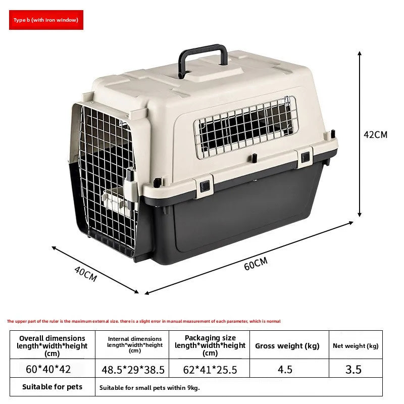 Pet Aviation Case Carrier Rolling Plastic Airline Approved Breathable Pet Cages Wire Door Travel Dog Cat Trolley Case Products