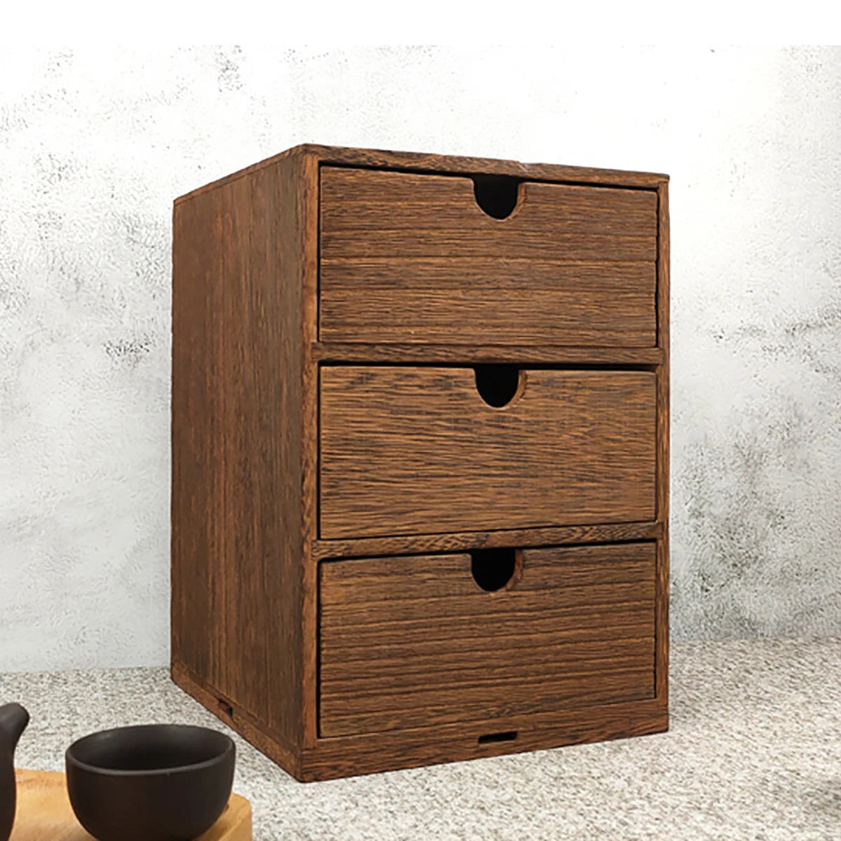 Drawer Wooden Storage Organizer Small Desktop Decorative Cabinet Boxes