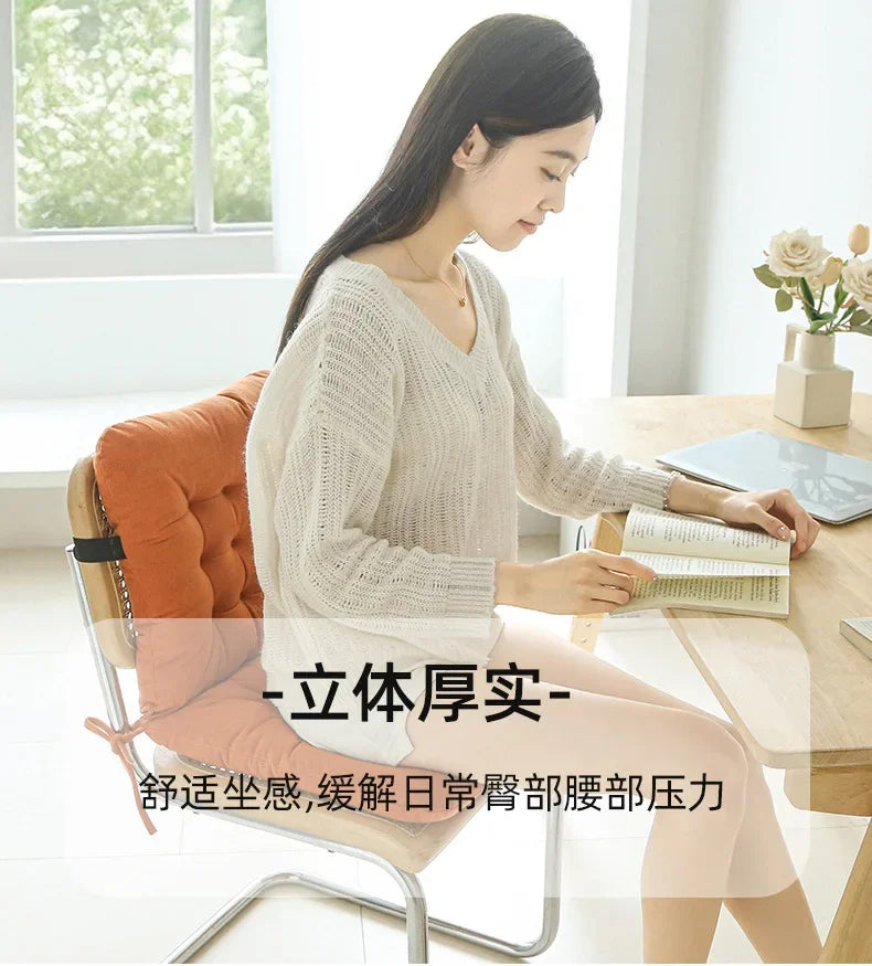 2025 new chenille one-piece chair cushion solid color sedentary bay window backrest cushion office chair cushion