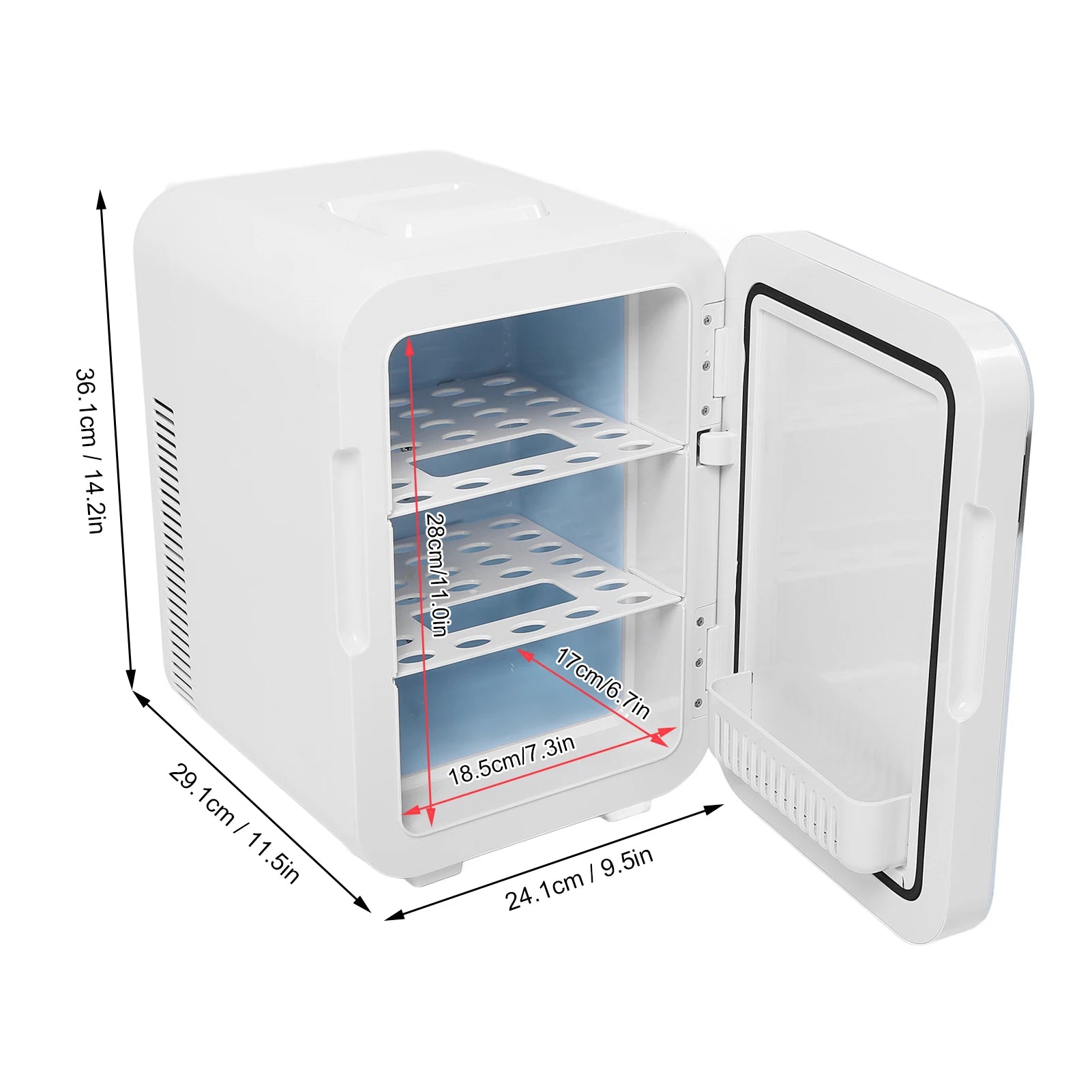 12L Small Fridge Multifunction Efficient Dual Core Digital Display Silent Portable Refrigerator for Bedroom Car Dorm Office