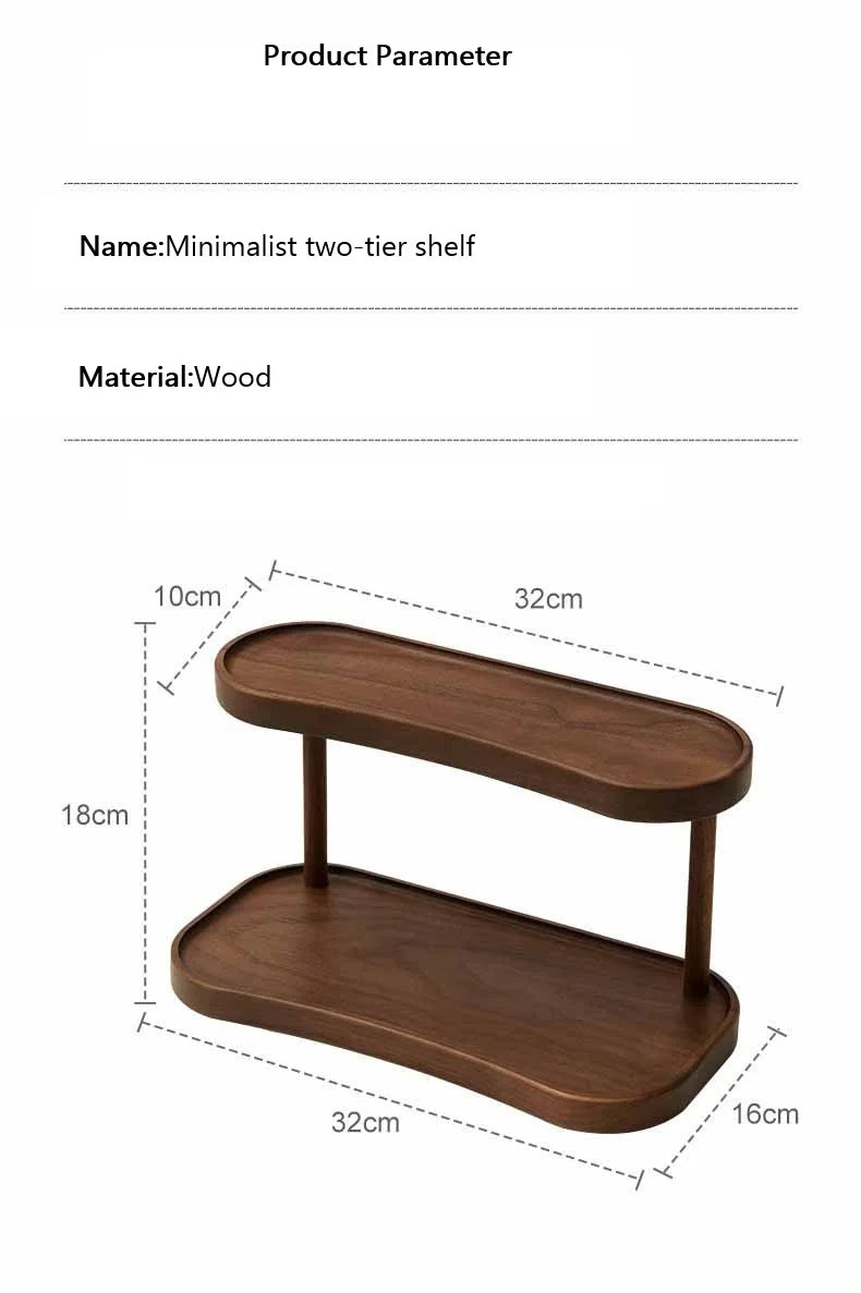 2 Tier Makeup Organizer for Vanity Bamboo Wooden Cup Holder for Coffee Bar Mug Display Rack for Counter Kitchen Storage Shelf