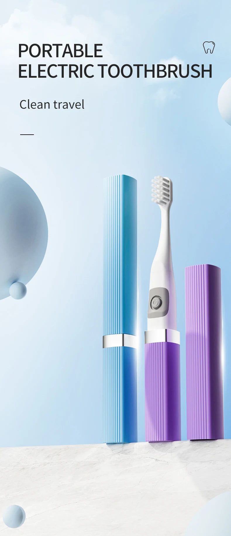 Lipstick Electric Toothbrush Smart Compact and Portable Small Oval Brush Head Deep Cleaning IPX7 Waterproof New Design