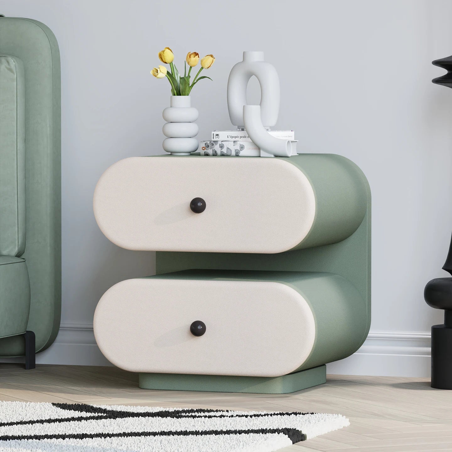 Cream Style Bedside Tables Creative Trendy Space Saving Nightstands Modern Luxury Aesthetic Mesitas De Noche Bedroom Furniture