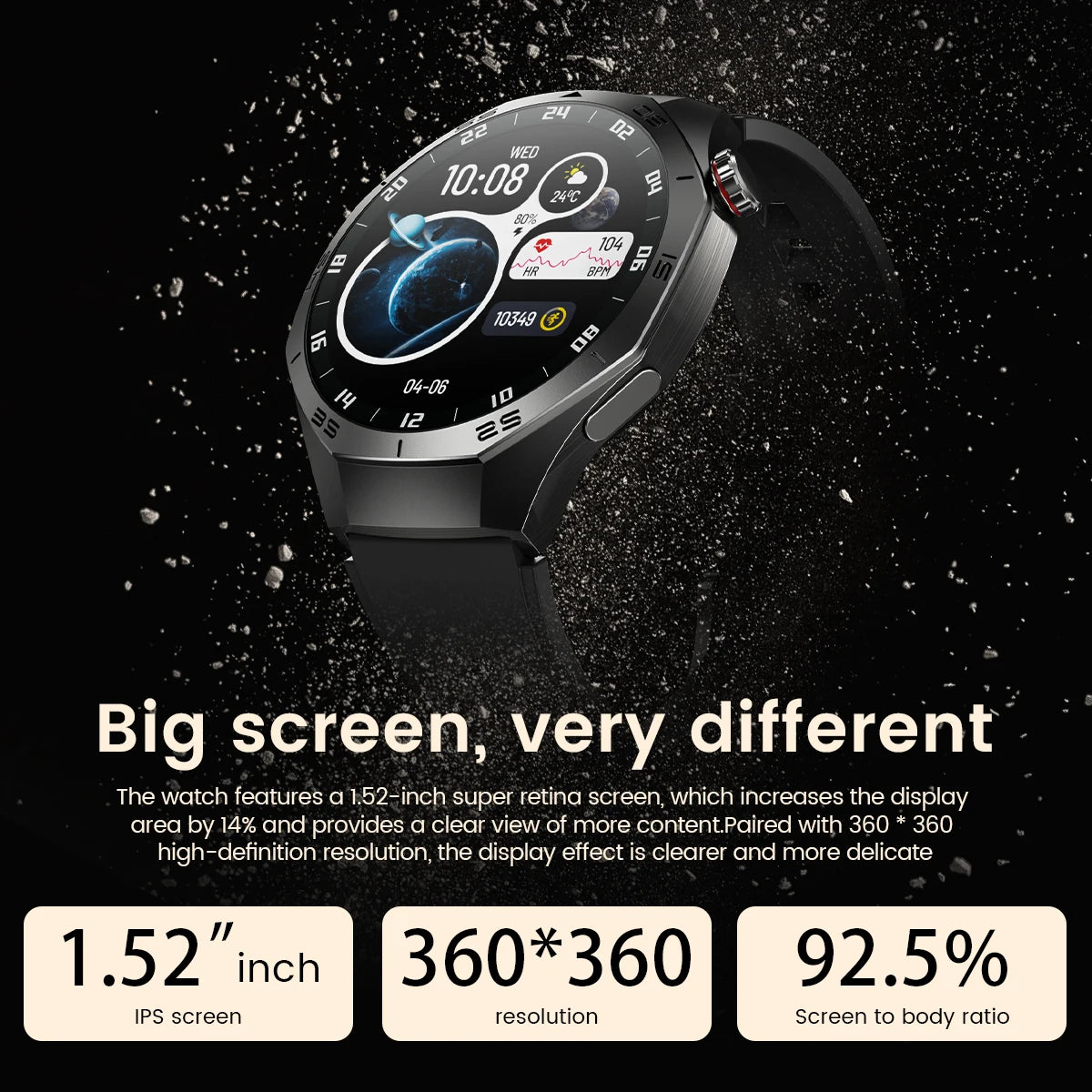 2025New For Android and ios Smart Watch Men AMOLED Screen GPS Motion trajectory Heart Rate Bluetooth Calls SmartWatch Waterproof