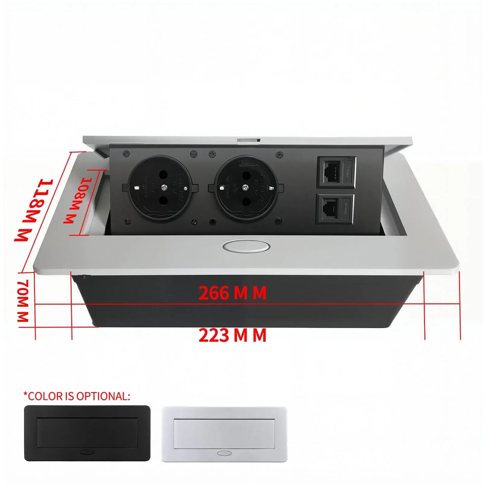 Multifunctional EU US American Pop-Up Socket Metal Panel Desktop Socket Meeting Charge Station for Laptop Phone