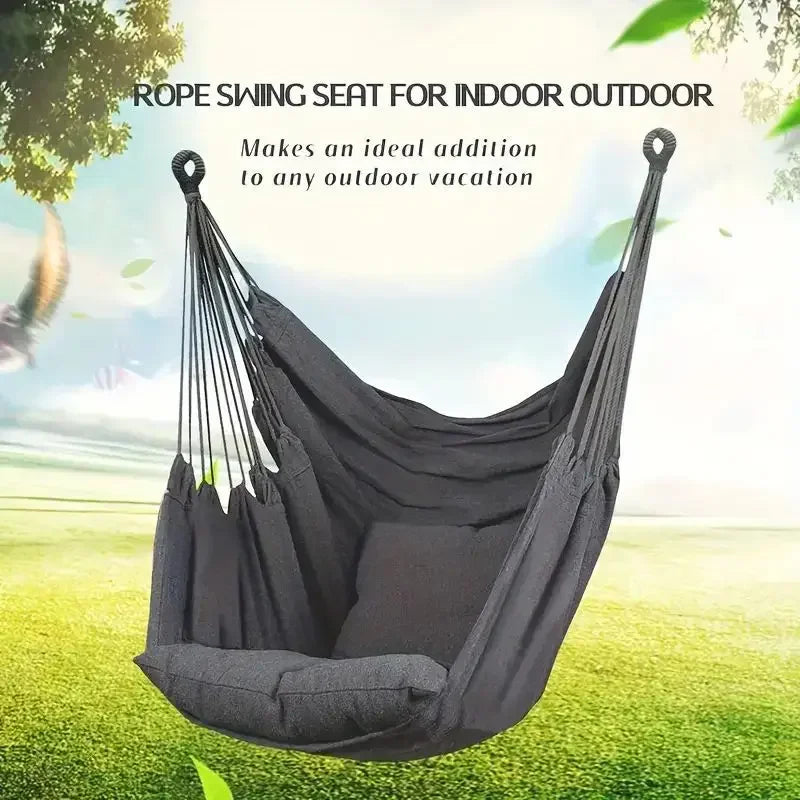 Durable Hanging Hammock Chair Bedroom Furniture Hanging Swing Indoor Outdoor Cotton Rope Boho Patio Chair Home Decor for Balcony