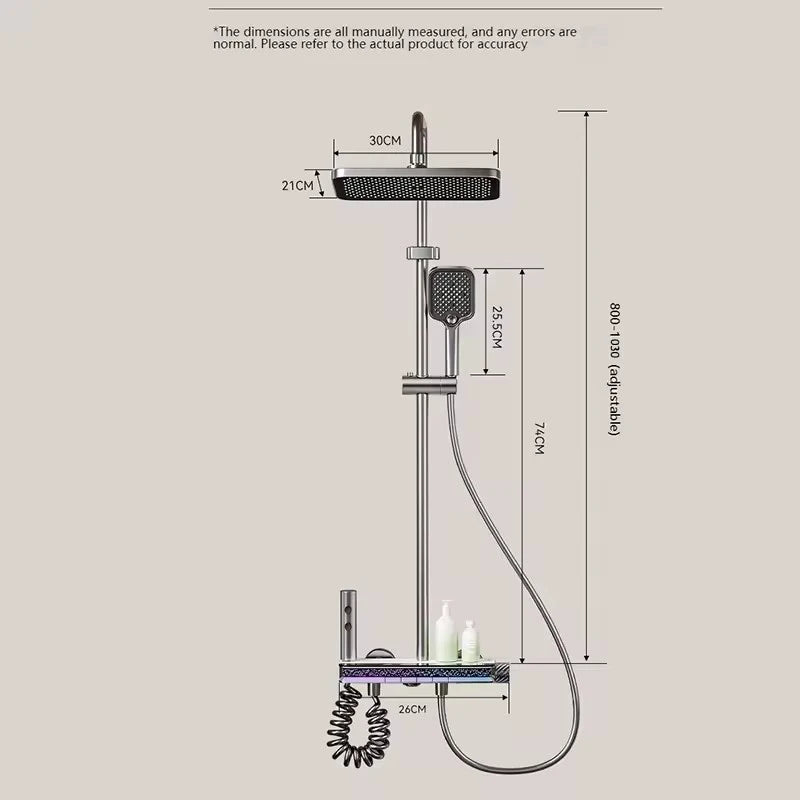 Digital Display Shower Set with Starry Sky Atmosphere Light  Bathroom Shower System Modern Bath Faucets Shower Head
