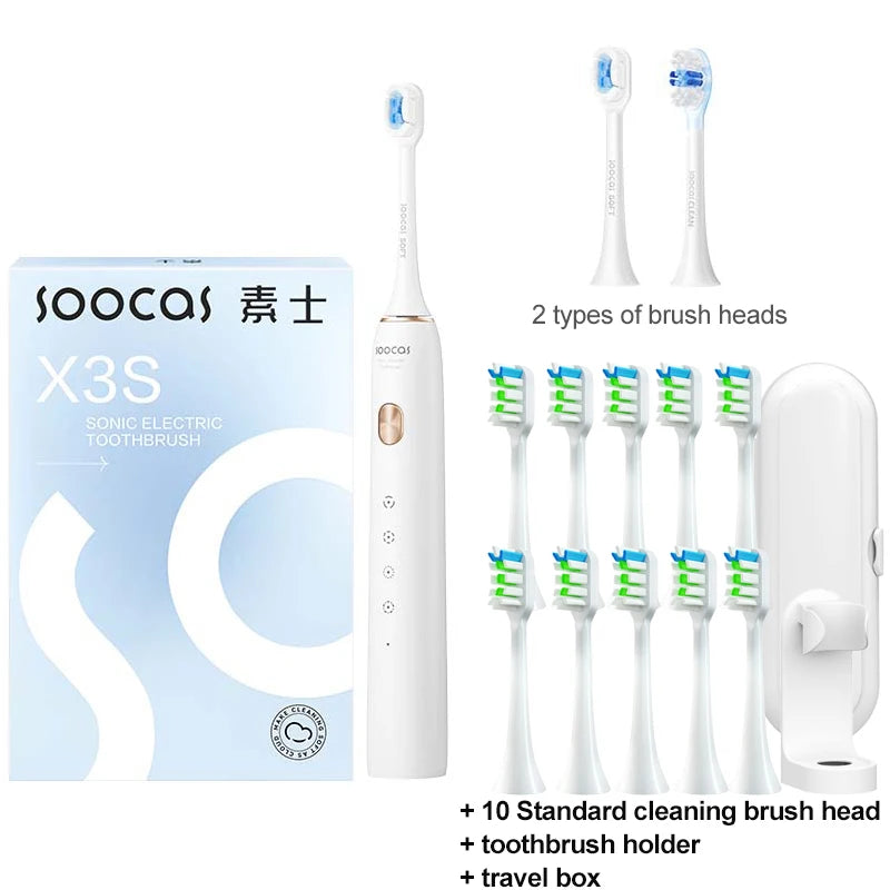 SOOCAS X3S Ultrasonic Electric Toothbrush IPX7 Waterproof Adult X3U Upgrade Smart Sonic Tooth Brush Upgraded USB Fast Chargeable