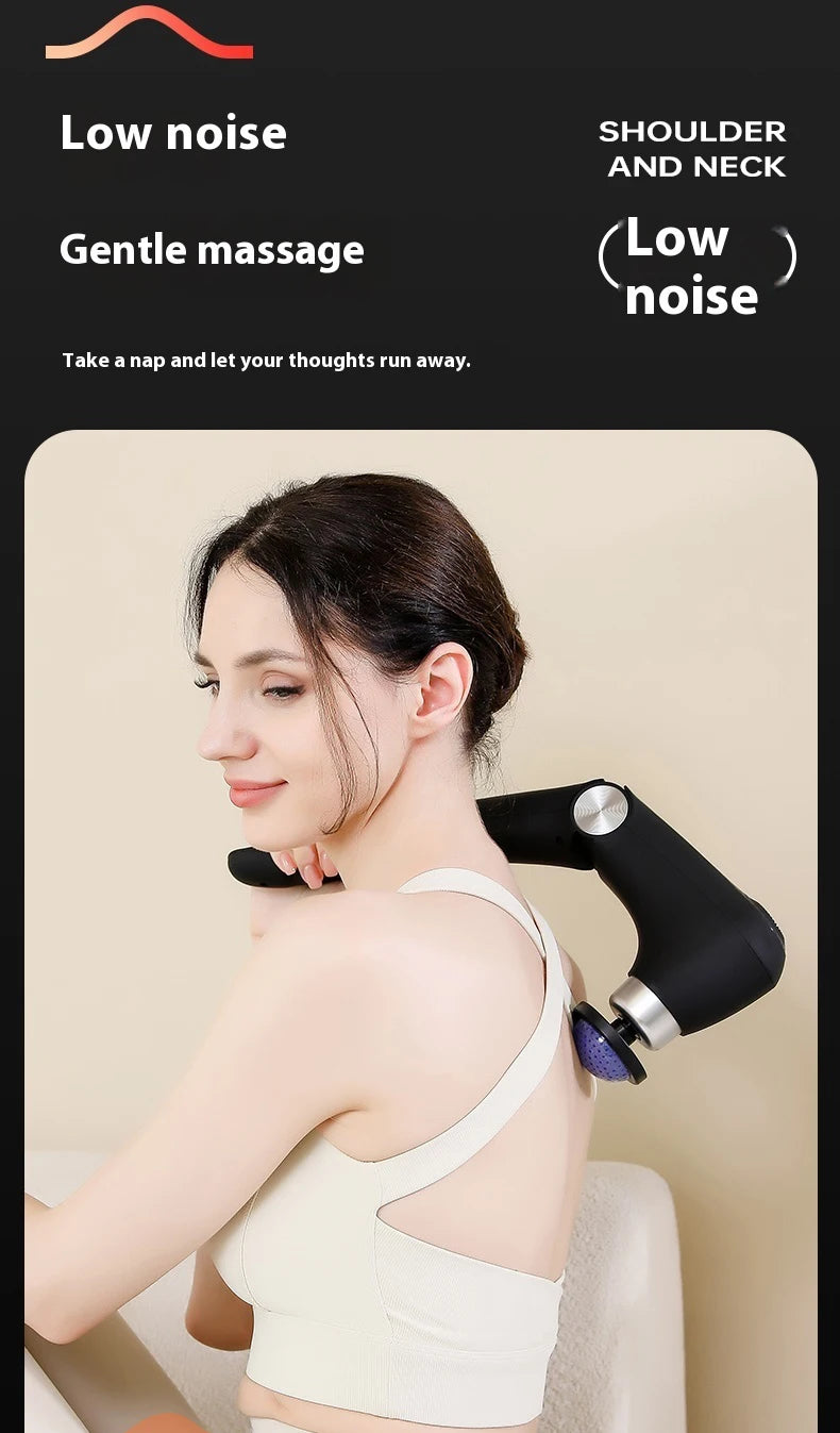Fascia Massage Gun Shoulder Massager Electric Muscle Massage Machine High Frequency Back Waist Body Massage with Extended Handle