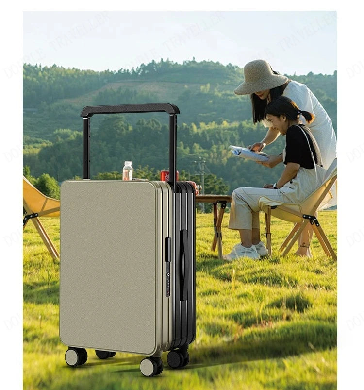New Mid-Width Draw-Bar Luggage Large Capacity Travel Password Suitcase ABS+PC Fashion Travel Suitcase on Wheels