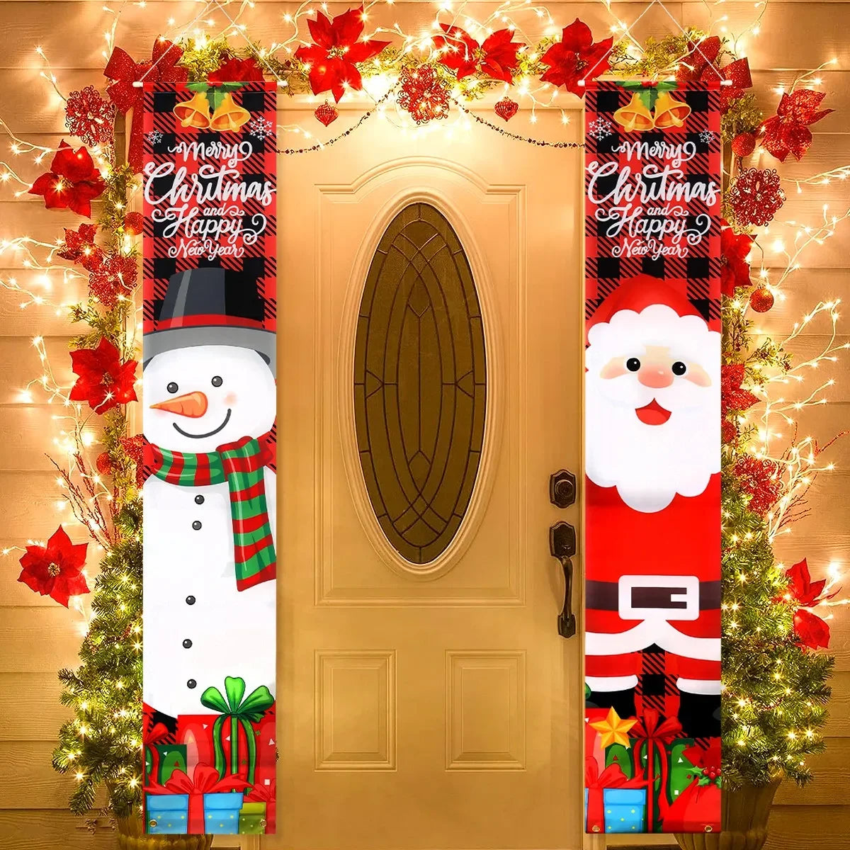 Nutcracker Santa Door Banner Decor 2025 Christmas Decorations for Home Xmas Hanging Ornaments Navidad Noel Gifts New Year 2026