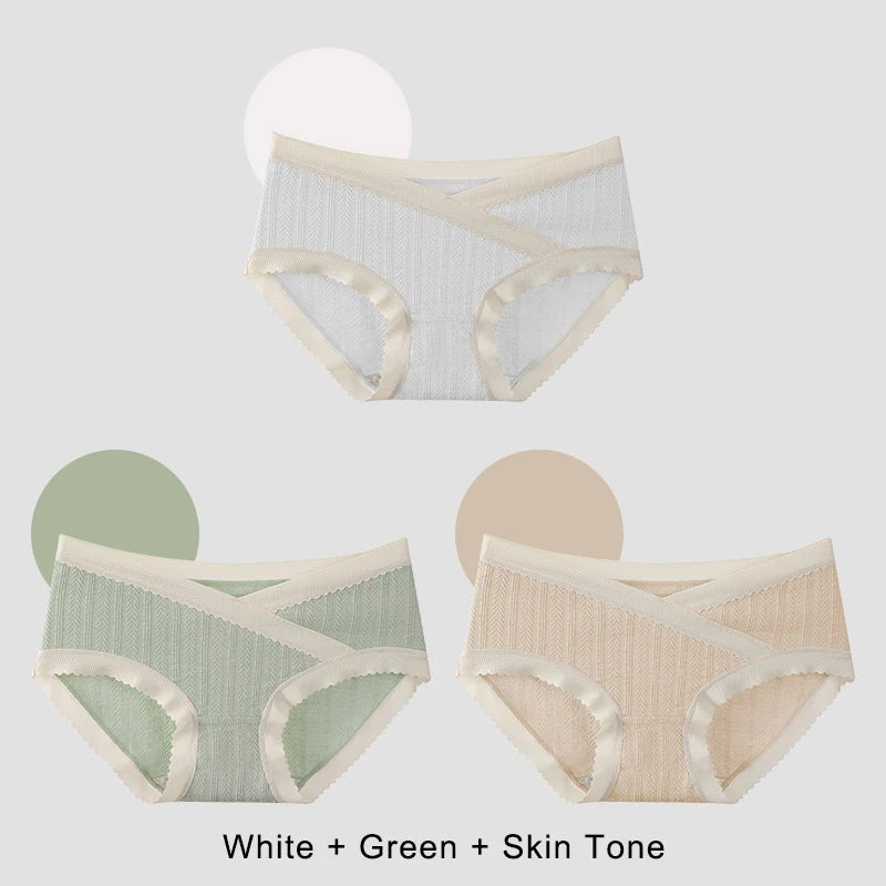 3PCS Soft Briefs V-shaped Abdominal Support Underpanties Pregnancy Childbirth Female Underwear Pregnant Woman Women's Panties