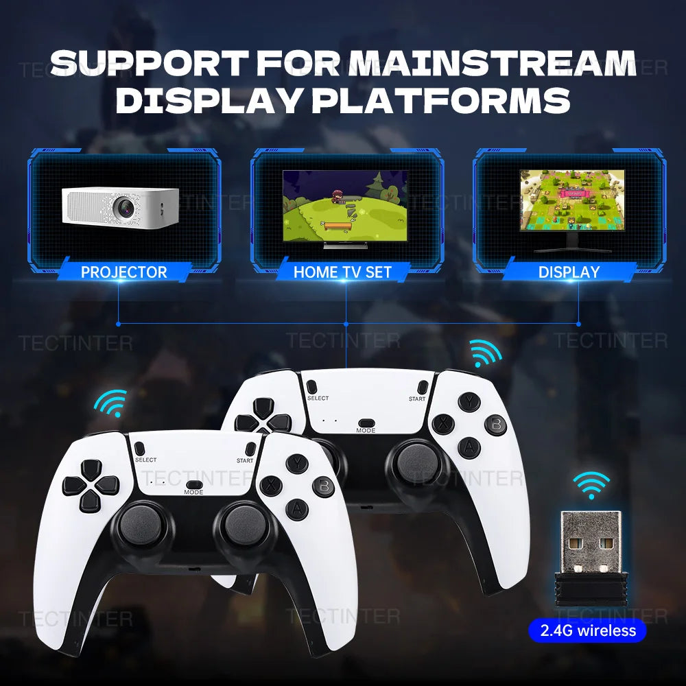 M15 4K Game Stick TV Video Game Console 64G Built-in 20000 Games Retro Handheld Game Player With Wireless Gamepad Controller