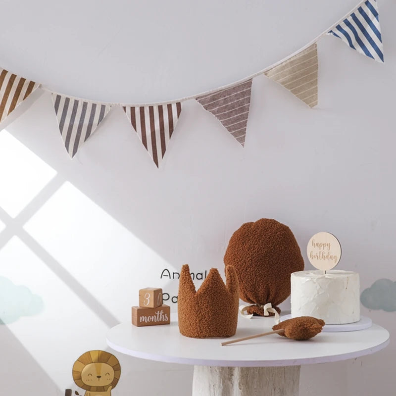 Baby Teddy Velvet Balloon Crown Hat Headwear Star Fairy Stick Happy Birthday Party Decoration Newborn Photography Accessories