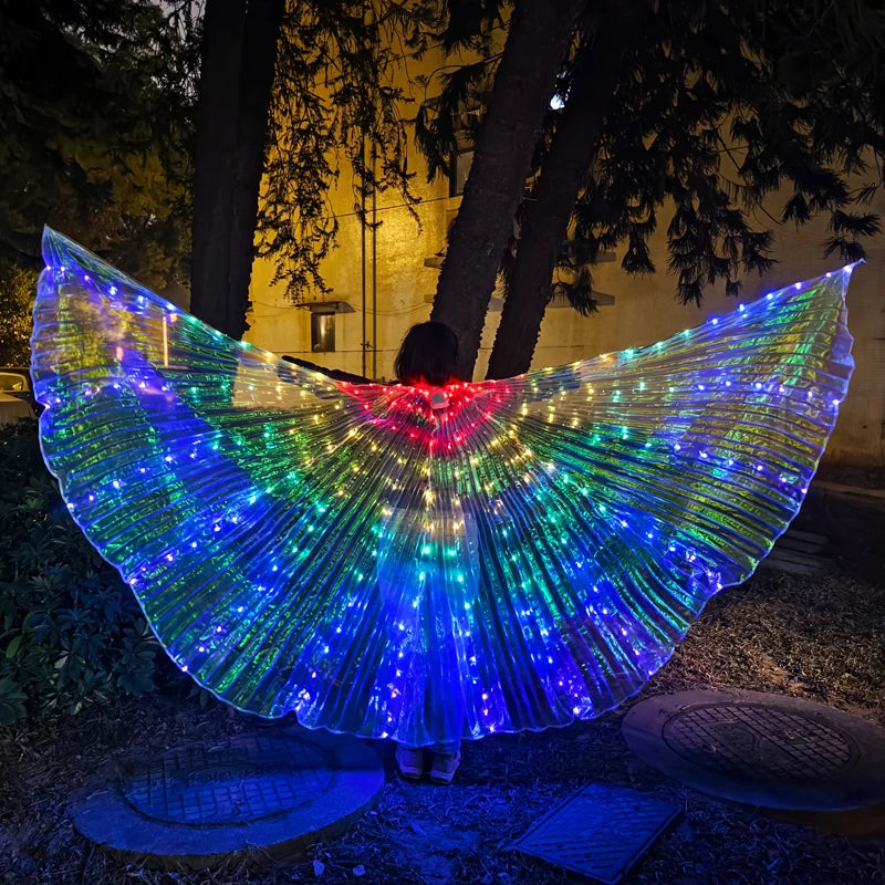 LED Luminous Butterfly Wing Belly Dancing Performance Costumes Stage Show Christmas Party Lighting Cloak Luminous Butterfly Wing