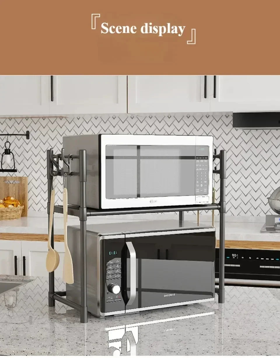 Multi Layer Kitchen Storage Rack Microwave Oven Rack Simple Vertical Storage Rack Kitchen Accessories Countertop Seasoning Rack