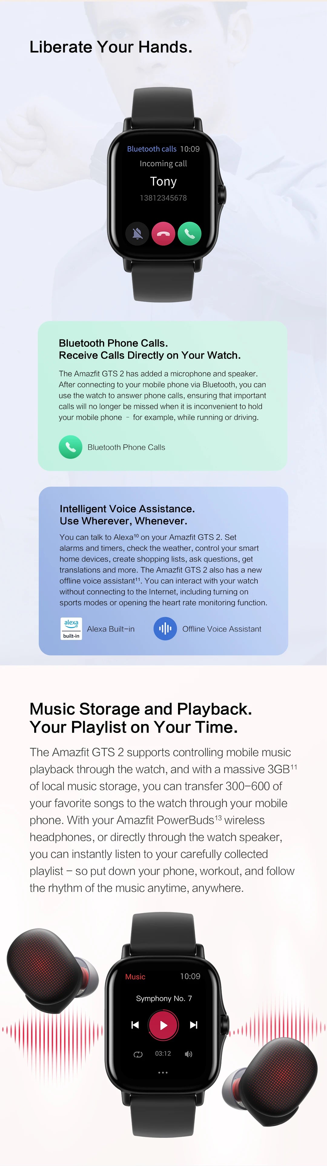 [New Version ] Amazfit GTS 2 Smartwatch 43mm All-round Health and Fitness Tracking Smart Watch Alexa Built-in