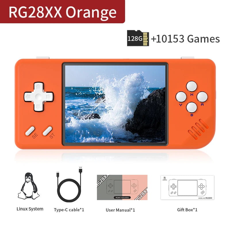ANBERNIC RG28XX Handheld Game Console 2.83" IPS Screen Linux Retro Video Gaming Console 3100mAh Battery 5000 Games Support H-DMI