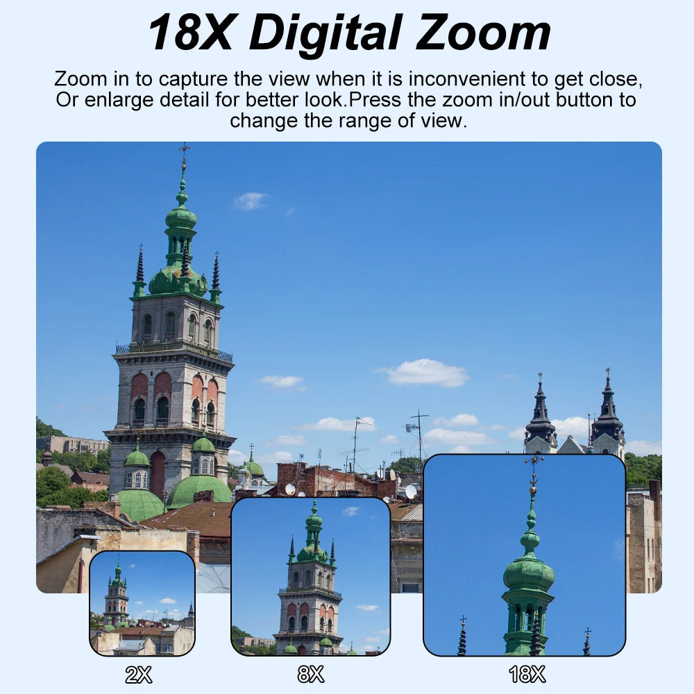 Ourlife AC600 Digital Camera 4K 64MP UHD Cameras 18X Digital Zoom 180° Flip Screen Vintage Vlogging Camera for YouTube Autofocus