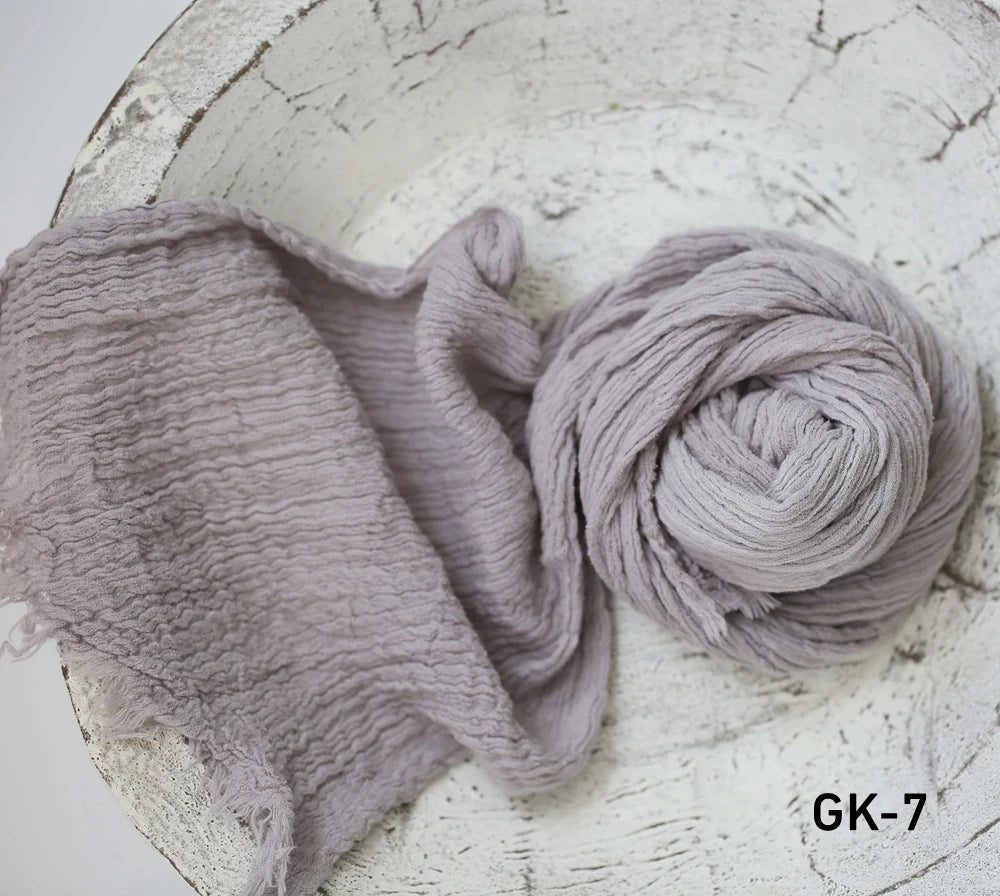 Seersucker Wrap Newborn Photography Props Soft Cotton Gauze Baby Swaddle Blanket Infant Studio Photo Basket Backdrop Accessories