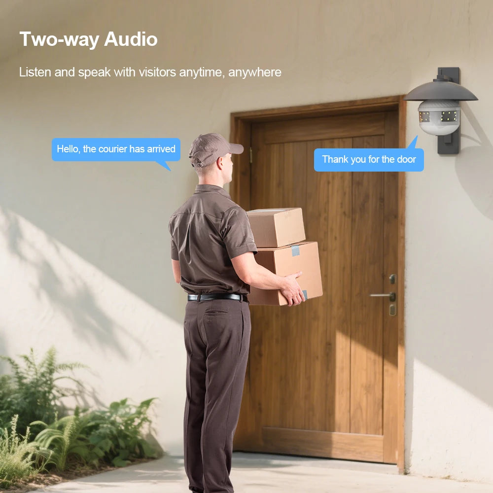 V380 PRO App 360 Panoramic View Bulb 3MP Camera Night Vision WiFi CCTV Fisheye Len Flood Light Camera