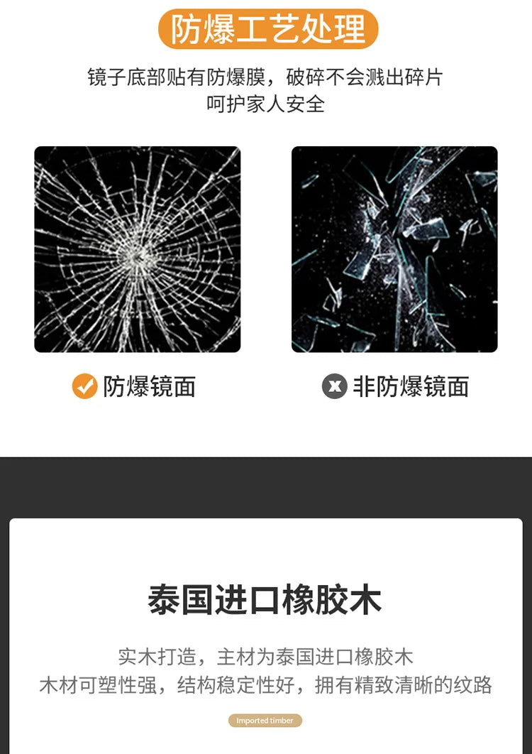 Solid wood full-body mirror floor mirror bedroom home rotatable full-length mirror hanging hanger integrated