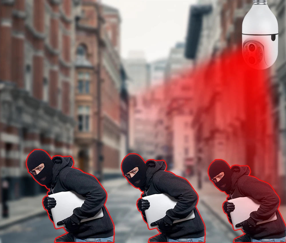 IPC360 6MP 3K Dual Lens Wireless Security Camera Auto Tracking 10X Digital Zoom 360° Panoramic WiFi PTZ IP E27 Light Bulb Camera