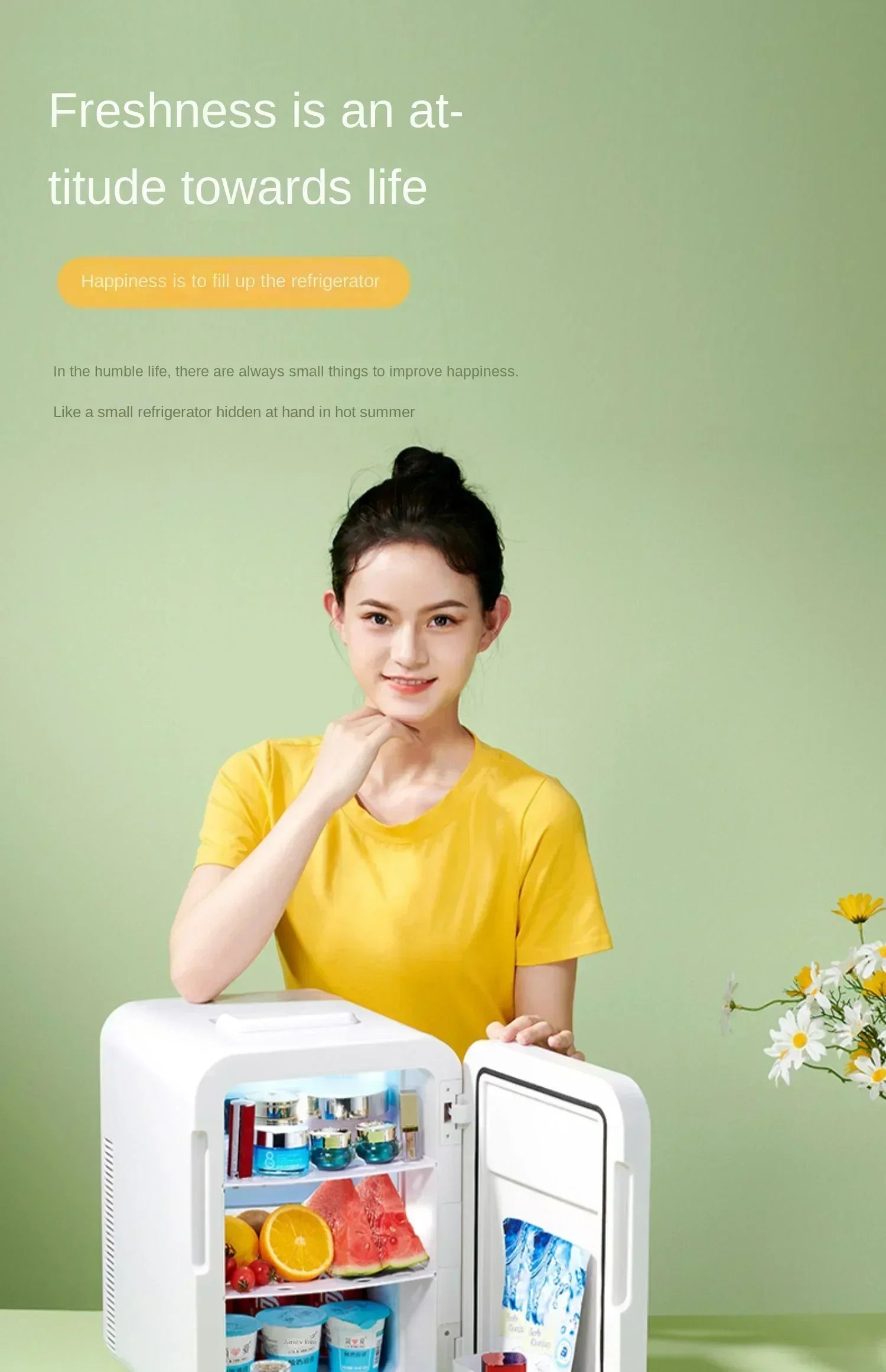 220V EOS Mini Compact Refrigerator for Bedroom, Dorm Room, Office and Travel CAB