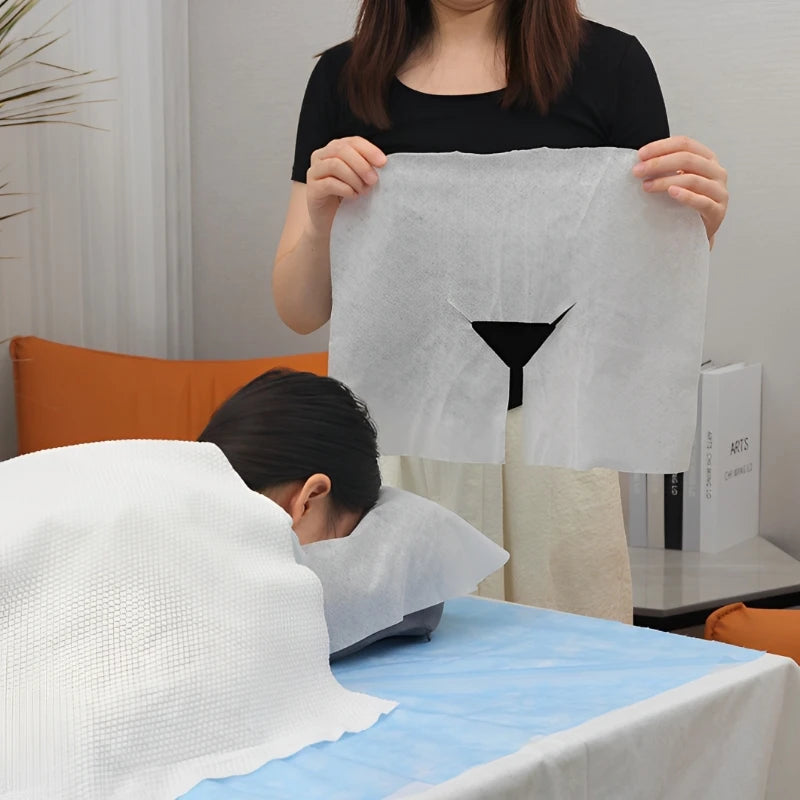 500/100pcs Disposable Face Cradle Covers Headrest Massage Pillow Paper Soft Non-Woven Face Covers for Spa Salon Beauty Supplies