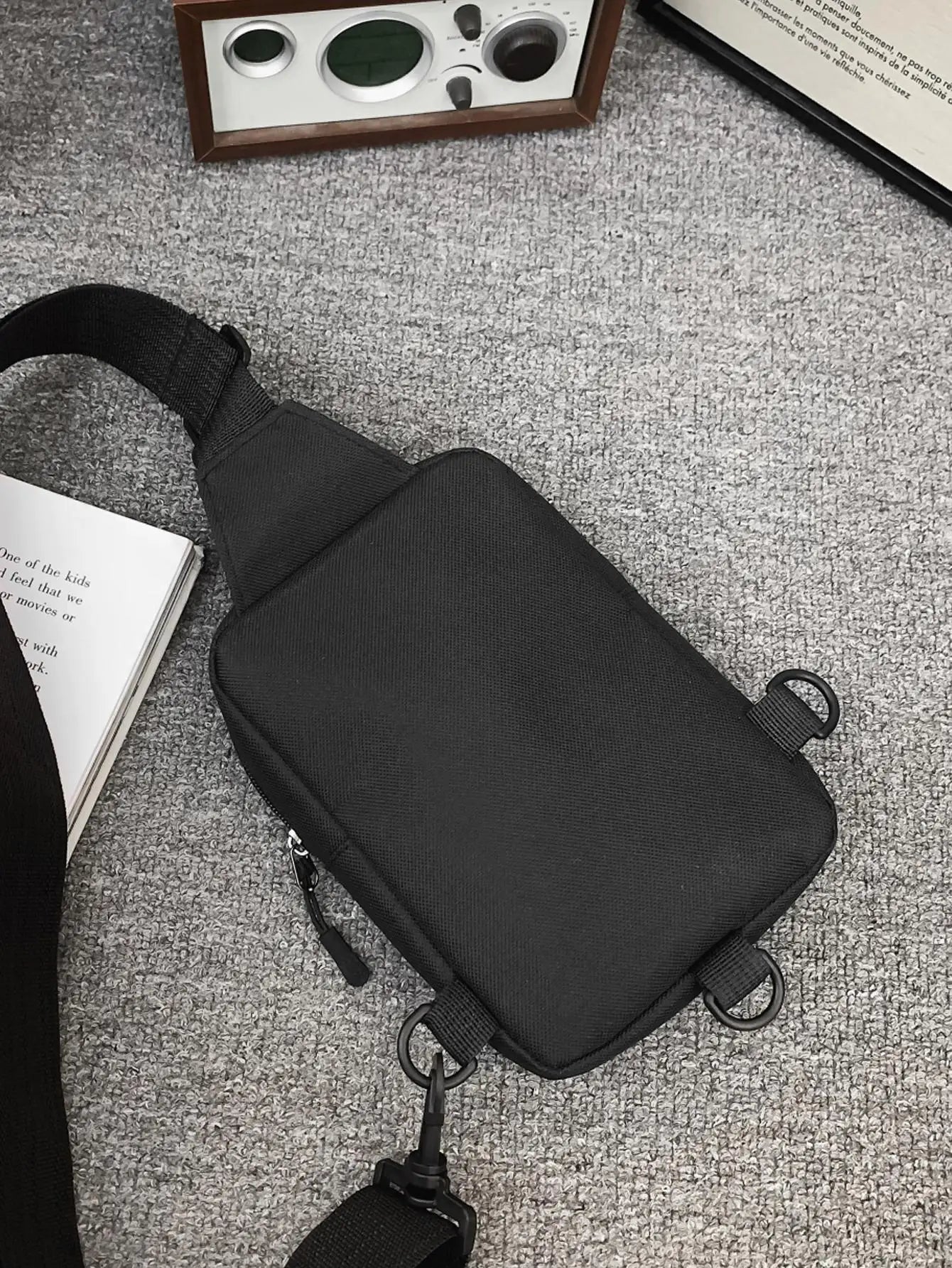 Mini Minimalist Sling Bag Black Messenger Bag Fashion Shoulder Bag Casual Chest Bag Backpack Variable Waist Bag Mobile Phone Bag