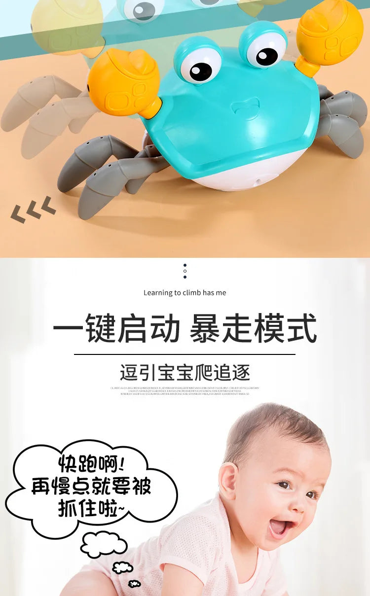Kids Induction Escape Crab Octopus Crawling Toy Toddlers Electronic Musical Pet Avoid Obstacles Fun Party Interactive Baby Toys