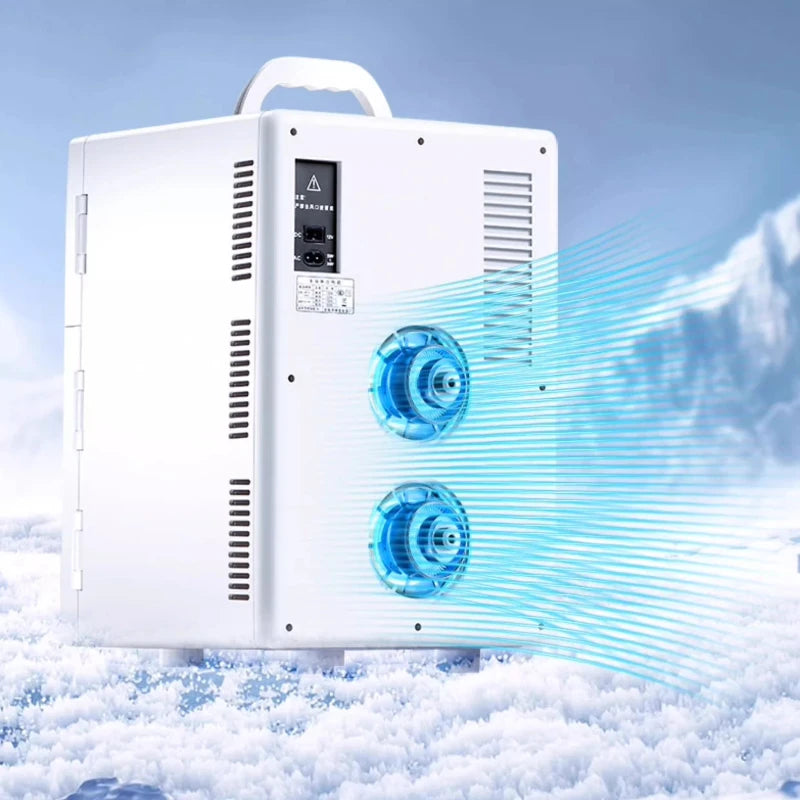 ‌Dual-Core Cooling Car Refrigerator Portable Fridge Home 35dB Low-Noise Breast Milk Chiller Office Solution w/Layered Storage