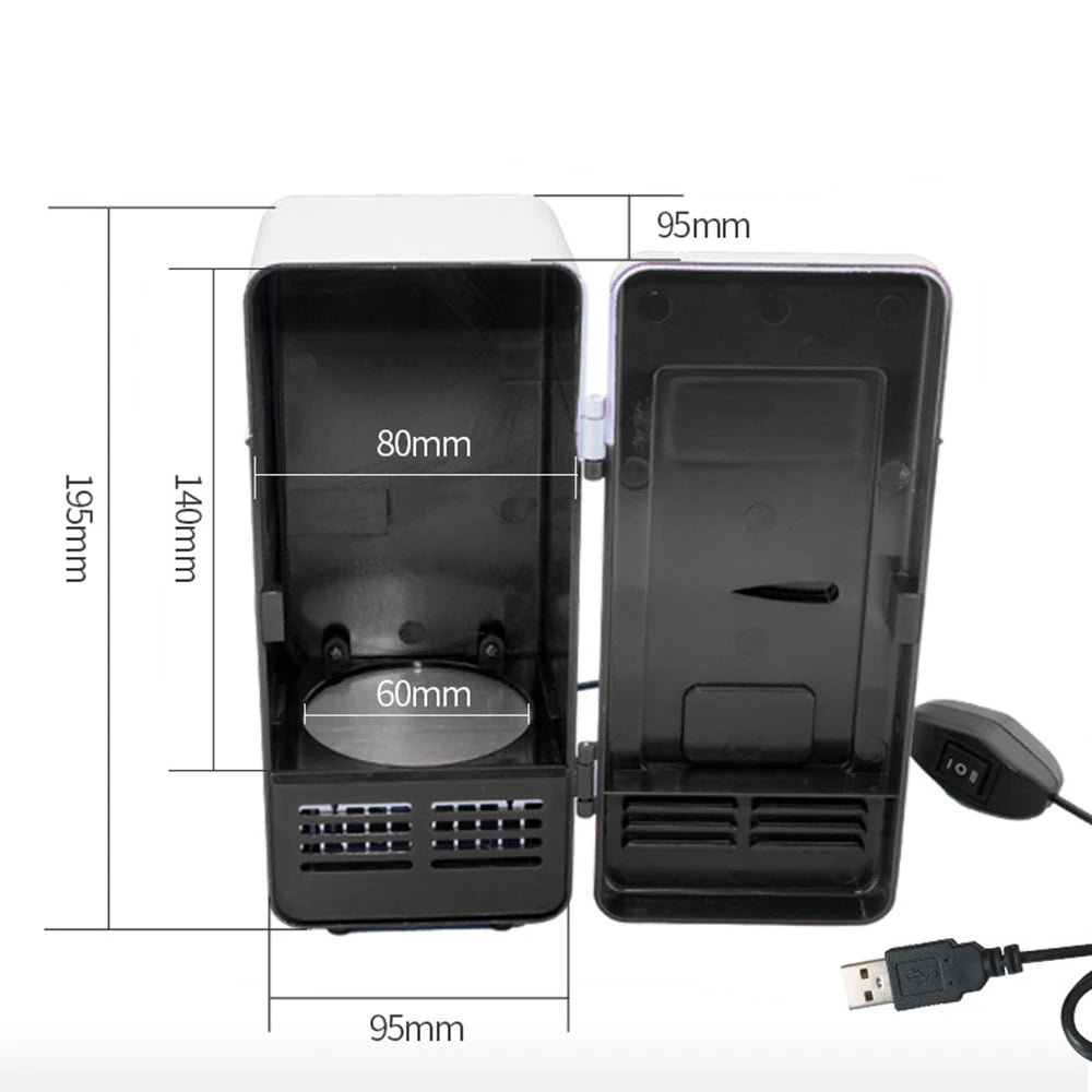 USB Refrigerator Fridge Portable Cooler Mini Beverage Drink Cans Cooler / Warmer for Car Laptop PC Computer Black Red Color 2025