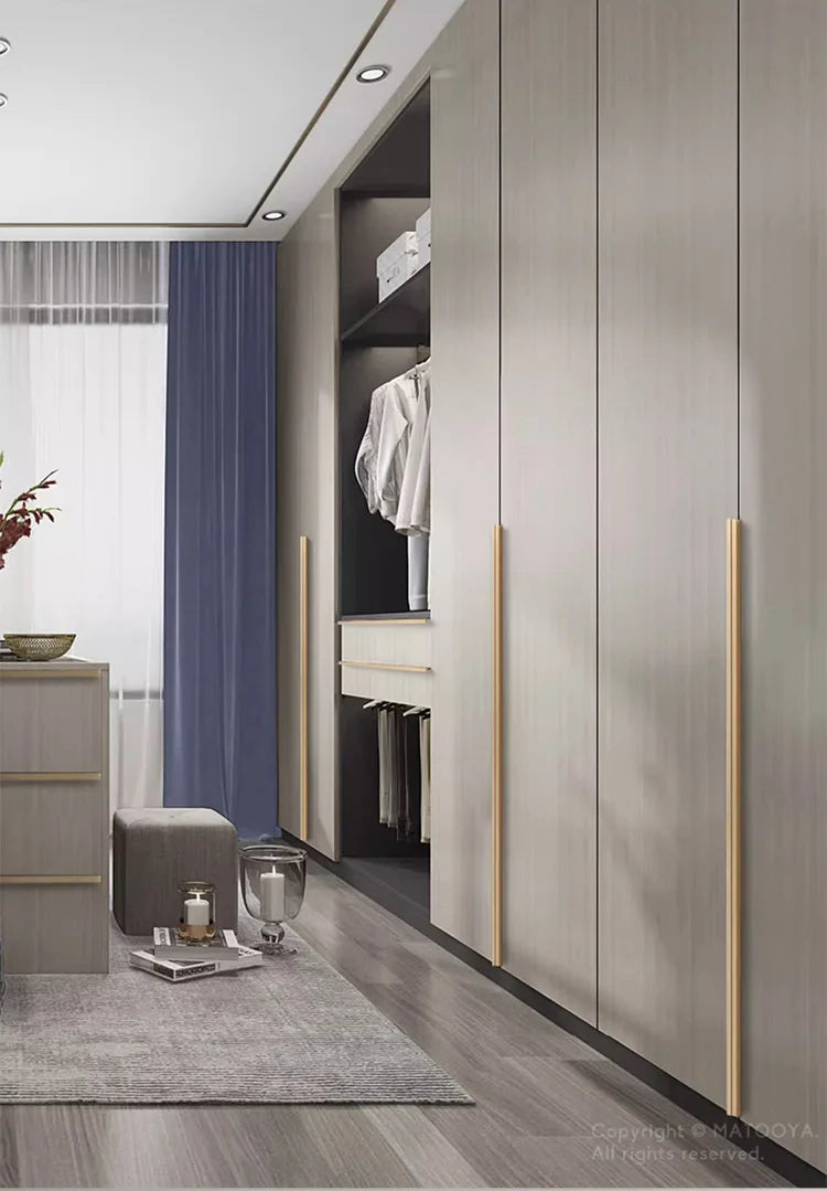 Hidden Furniture Handles Matte Black Gold Silver Kitchen Cabinet Pull Wardrobe Pull Not punched Handles for Cabinets and Drawers