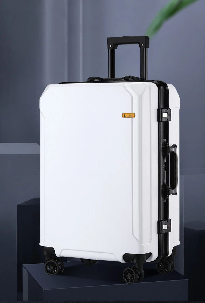Fashion rolling luggage aluminum frame USB charging trolley suitcase 20/24/26/28 inch students password travel luggage