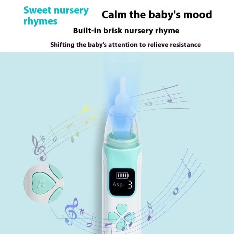 AiQUE Baby Nose Cleaner Silicone Adjustable Suction Electric Child Nasal Aspirator Safety Convenient Low Noise