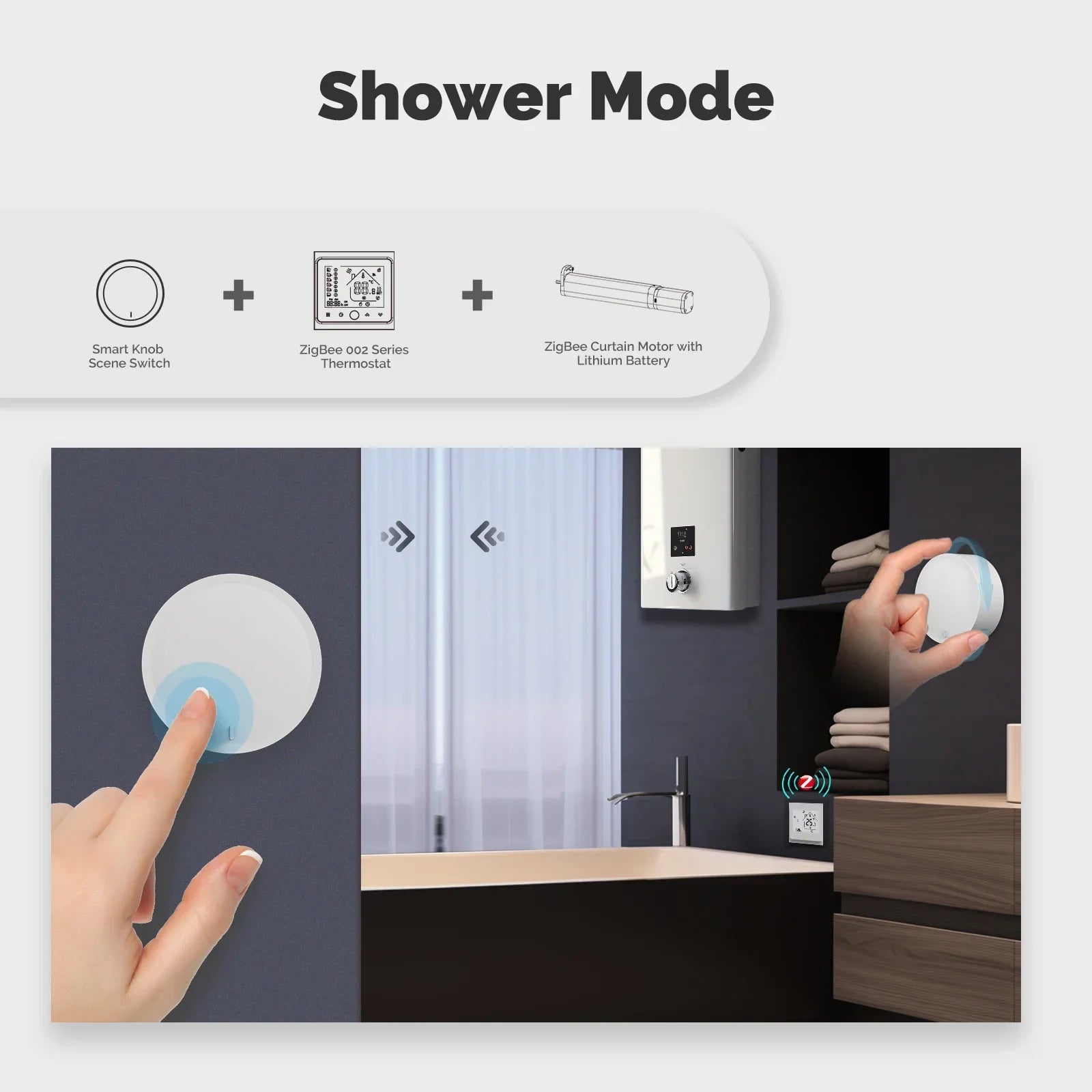 MOES ZigBee Smart Knob Switch Button Tuya Wireless Scene Controller Battery-Powered Automation Scenarios work with SmartLife App