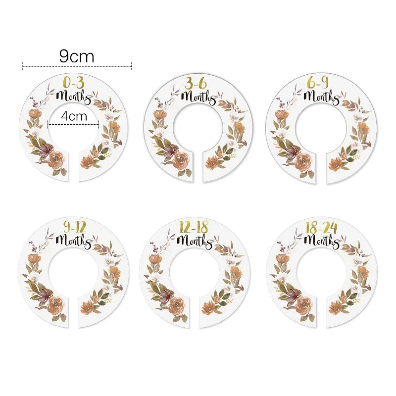 Baby Wooden Dividers Closet Size Wardrobe Separator Star Moon Milestone Cards Months Organizers Kids Photography Accessories